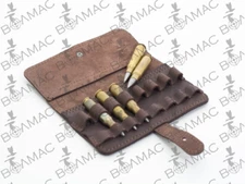 Quality Leather Rifle Cartridge Holder Pouch Belt Ammo 8 Shells. Made in Ukraine