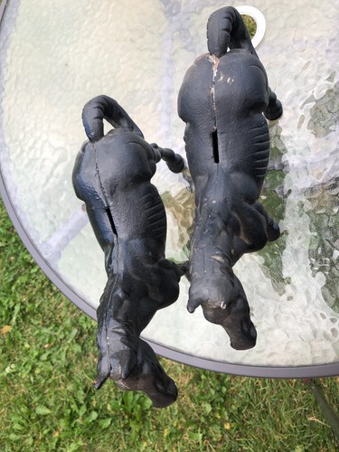 Estate Pair Large Cast Iron Horse Banks Doorstops- Beautiful Equestrian - Imagen 7 de 12