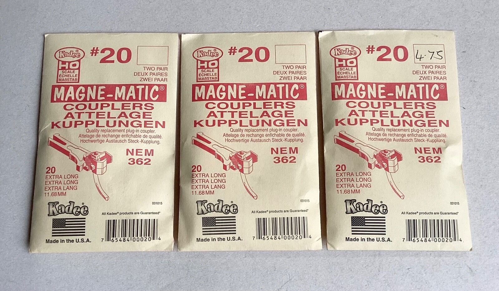 KADEE HO Gauge X11 unused packs NEM 362 COUPLINGS, BOXES & LIDS