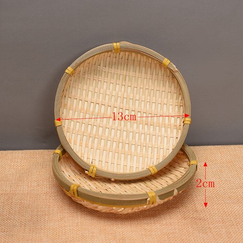 Obst Aufbewahrungskorb Rundkorb Rattan Tablett Korb Wanddeko Rund Bambus - Bild 7 von 10