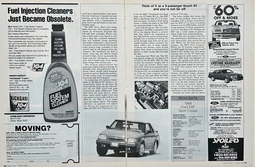 1986 Road Test Ford Escort EXP 4 Pages Pics Specs Info - Picture 3 of 4