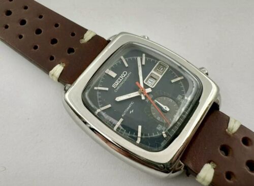 Vintage SEIKO 7016-5000 Monaco Blue Dial Flyback Chronograph Automatic - 36 mm - Picture 8 of 15