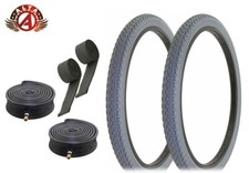 ALTA BICYCLE WIRE BEAD CRUISER TIRES 26 x 2.125 GRAY HEAVY DUTY DIAMOND 6pc SET.