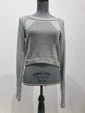 Lululemon Cotton Verigated Pale Aqua Cropped Sweater size 4