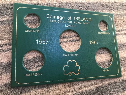 1967 Republik Irland Eire Collect Your Own Coin Hunt Year Set Display Holder