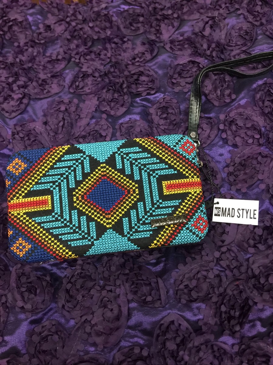 Portefeuille Femme Motif Aztèque Multicolore Avec Compartiment Téléphone