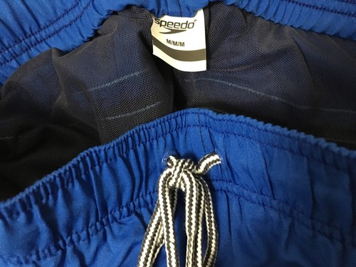Speedo Men's Size M Blue Lined Bottoms Comfort Stretch Swim Trunks - Picture 3 of 9