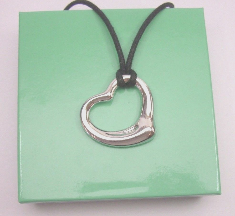 TIFFANY & CO ELSA PERETTI OPEN HEART PENDANT STERLING SILVER