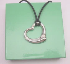 TIFFANY & CO ELSA PERETTI OPEN HEART PENDANT STERLING SILVER 925 36 MM LARGE