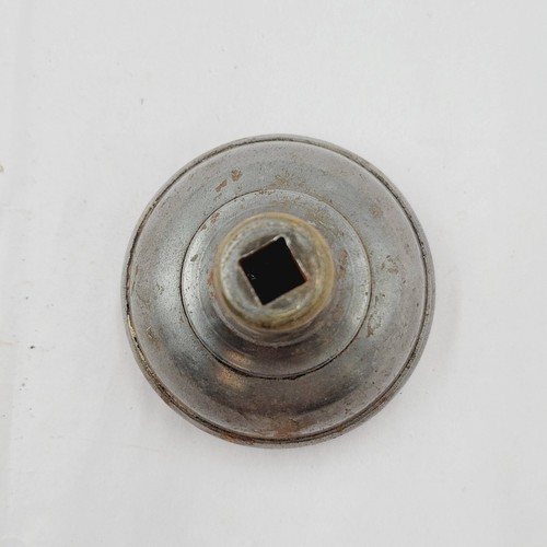 Vintage SINGLE Ringed Steel Doorknob Salvage Door Hardware 2.25" (201) - Picture 6 of 9