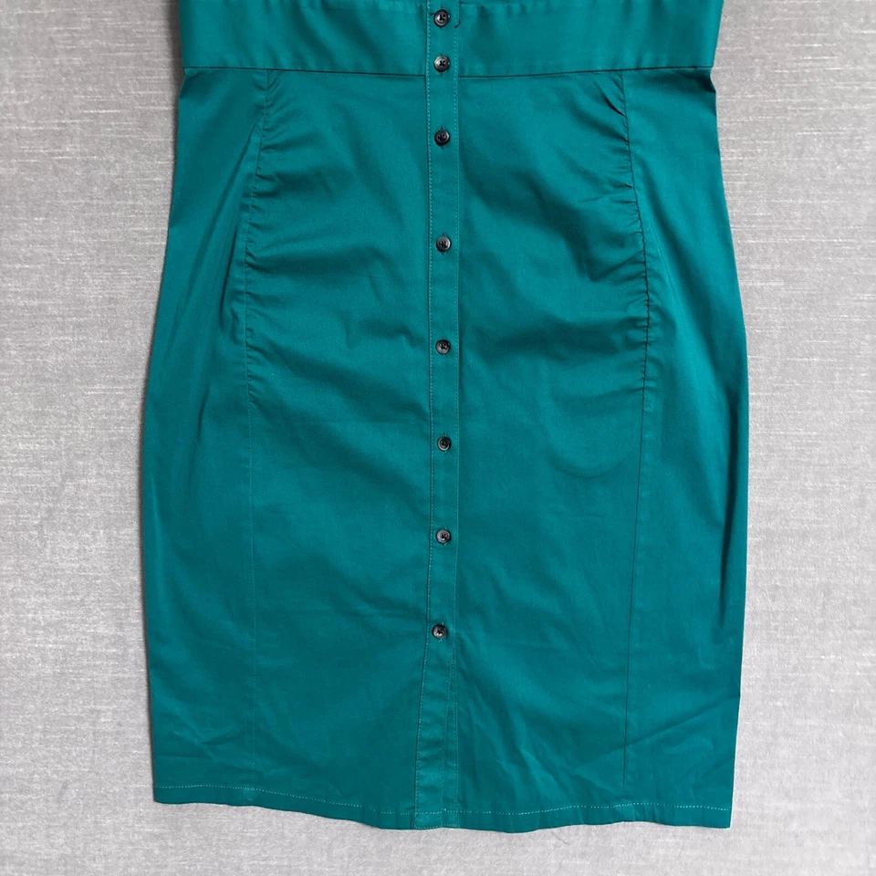 Vestido Vintage Express 12 Verde Azulado Vestido Camisa Carrera Clásico Preppy Años 90 y2k Foto 4 de 4