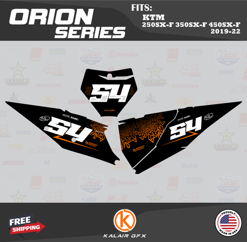 Graphics Kit for KTM 250SX-F 350SX-F 450SX-F (2019-2022) Orion - ORANGE - Picture 3 of 6