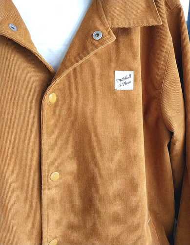 Mitchell & Ness Legendary Corduroy Tan Gold Coaches Jacket and Size L eagles - Picture 2 of 12