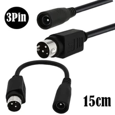 DC Power Cable Female 5.5mm x 2.1mm to Male 3 Pin Mini Din For Barcode Printer