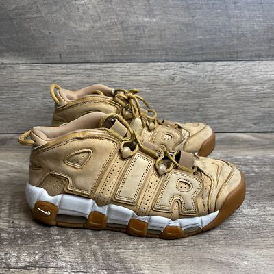 Nike Air More Uptempo AA4060-200 Men's US 9 Basketball Shoes Tan Wheat Sneakers