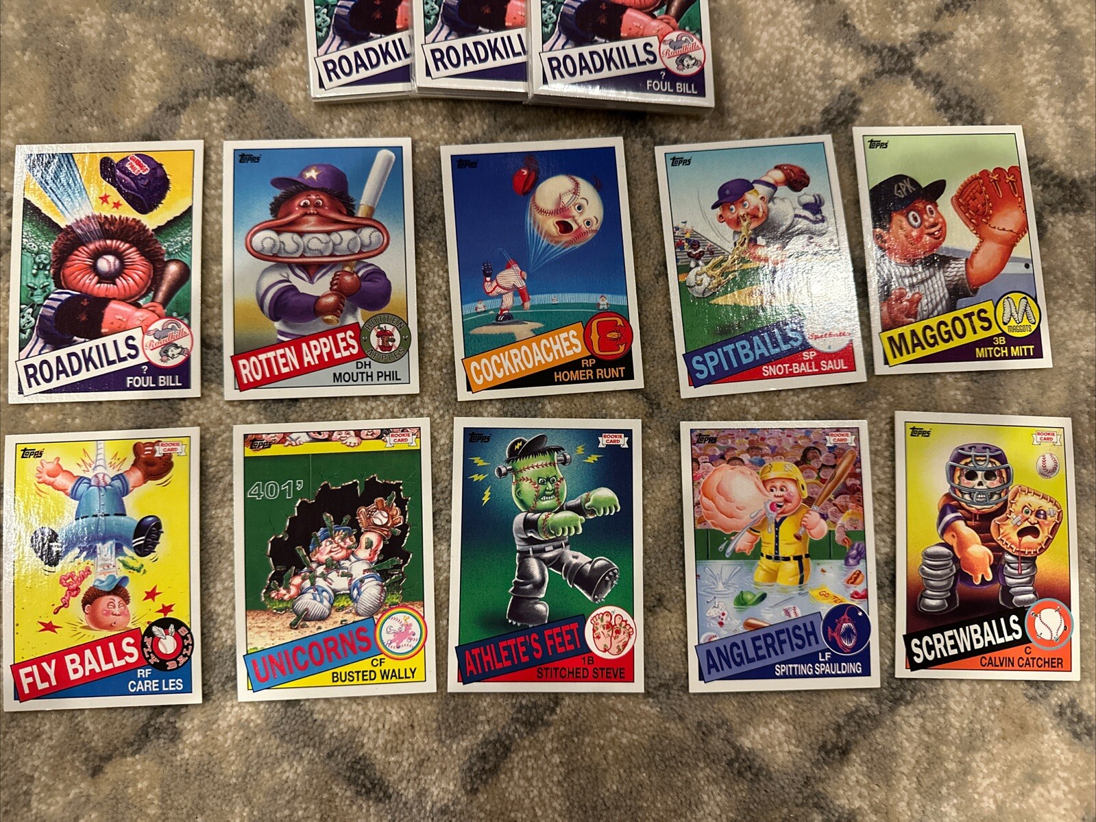 Gpk Baseball GARBAGE PAIL KIDS 2015 1ST SERIES 1 COMPLETE BASEBALL CARD SET OF 10 ...