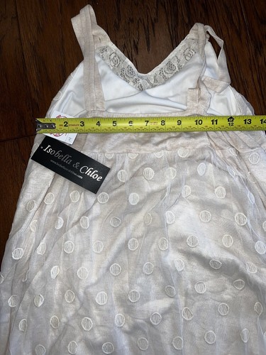 Isobella & Chloe Girls Ivory Embroidered Lace Sleeveless Maxi Dress Sz 14- NWT - Picture 7 of 11