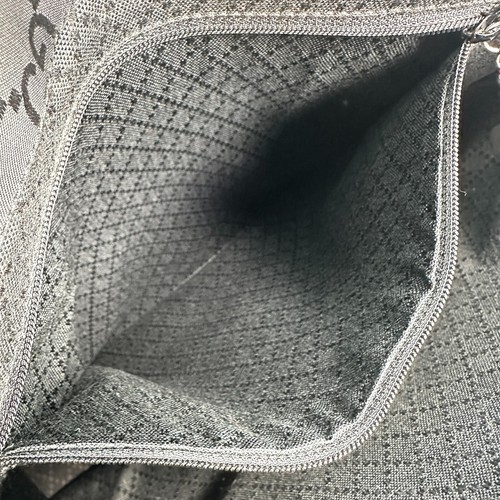 GUCCI Bamboo GG Canvas Tote Hand Bag silver Black Authentic - Picture 17 of 18