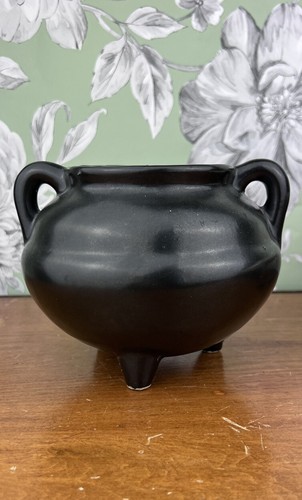 VTG HALLOWEEN POT ROBINSON RANSBOTTOM CO. R.R.P. 3 LEGGED BLACK CAULDRON POT - Afbeelding 1 van 8