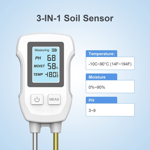 3 in 1 Soil PH Tester LCD Screen Soil Temperature Humidity Meter Garden PlantiSY - Picture 6 of 10