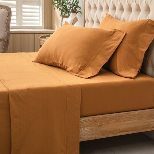 Ultra Soft Jersey T-Shirt Cotton Deep Pocket Sheets Set 4pc Bedding Q/K/F/T/CK - Picture 78 of 182