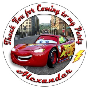 disney cars thank you tags