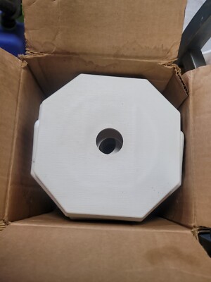 Mid american surface master Octagon Mounting Block, W X 6-7/10 in H, White
