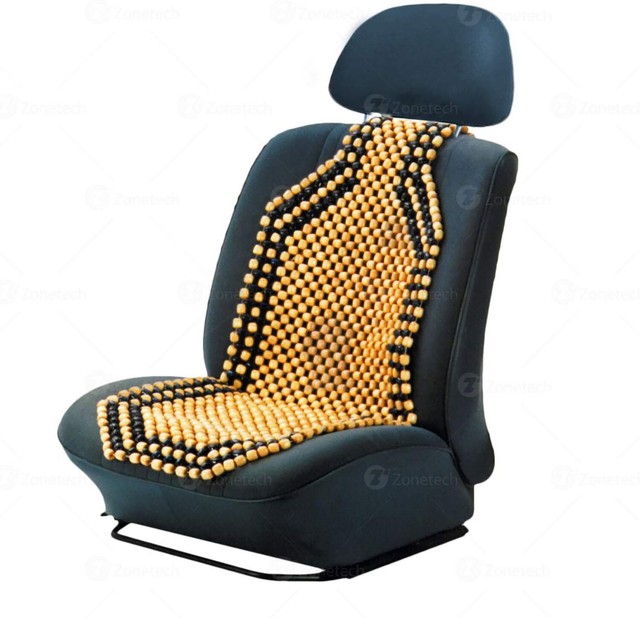 Car Wood Beaded Seat Cover Cushion Roller Chair Drive Back Relax