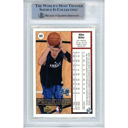 Mike Miller Auto 2002-03 Upper Deck #60 Orlando Magic Autograph Card Beckett - Picture 2 of 5
