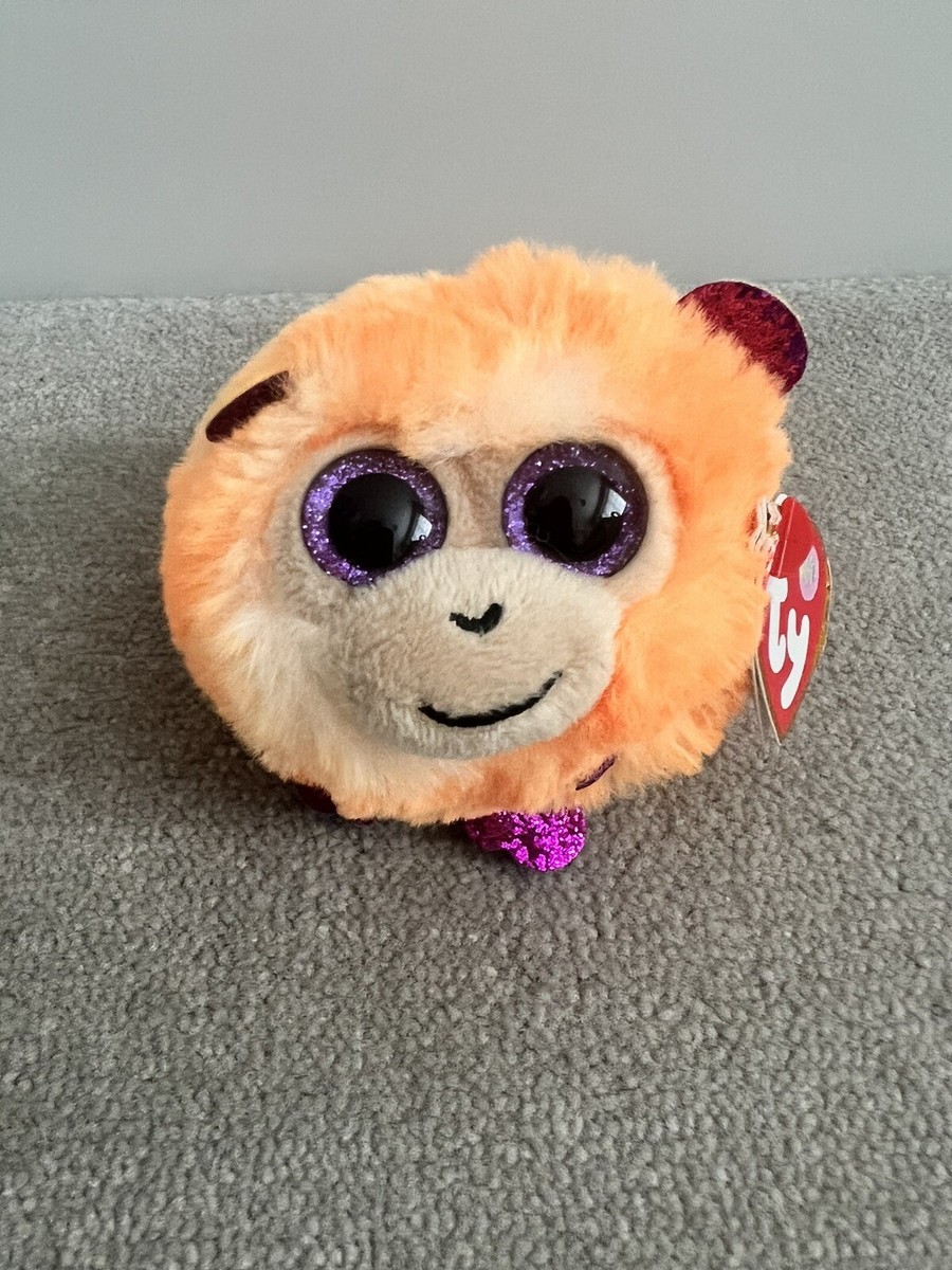 Official Ty Puffies Coconut Monkey Beanie Ball plush with Tags