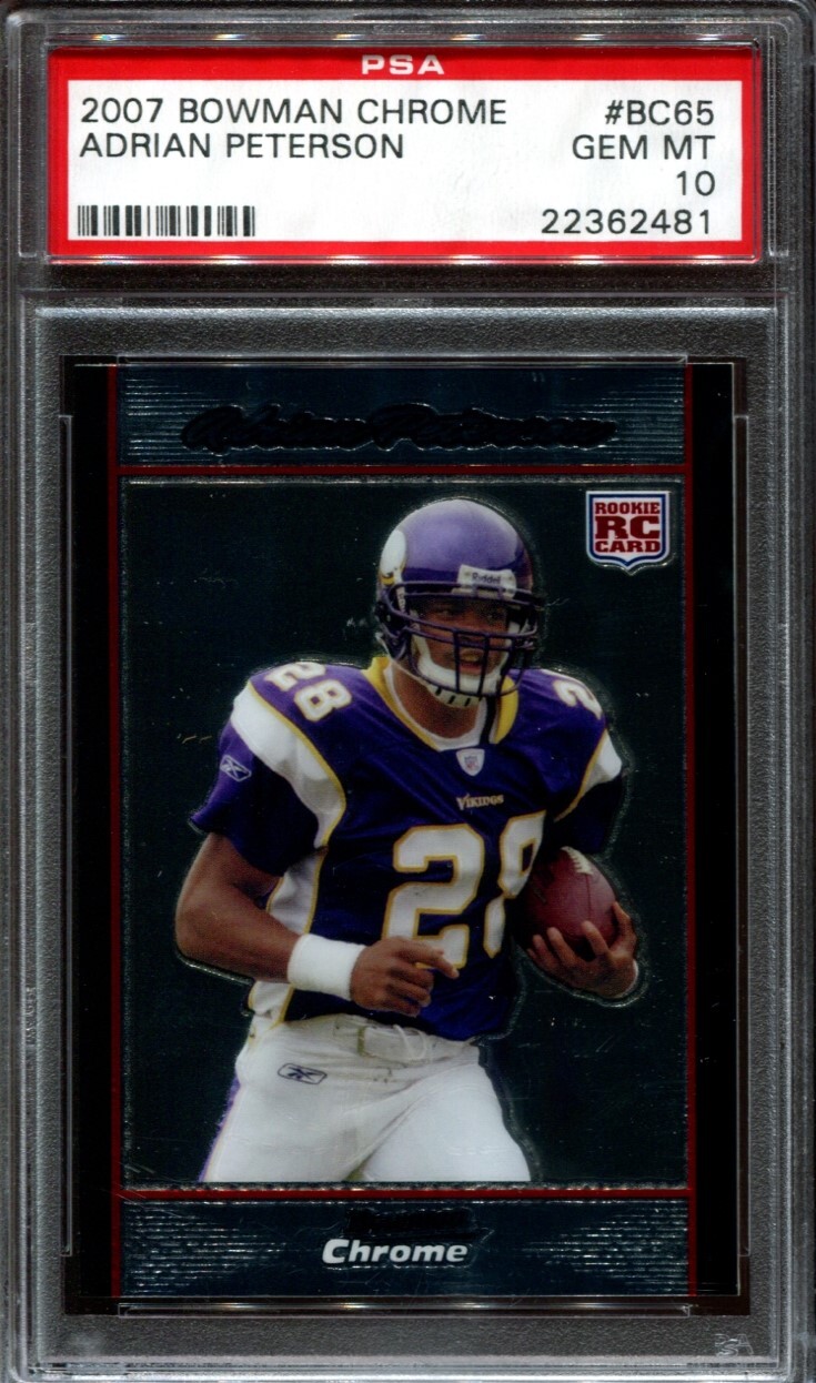 2007 Bowman Chrome Adrian Peterson #BC65 Rookie RC PSA 10