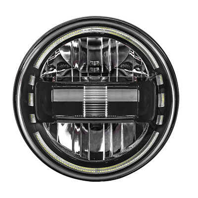 Black 7 inch Round Halo LED Headlight For Jeep Wrangler JK TJ CJ LJ Motorcycle