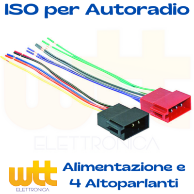 Kit Connettori ISO Maschio Per Autoradio | Cavi Alimentazione E Altoparlanti Universali - 3