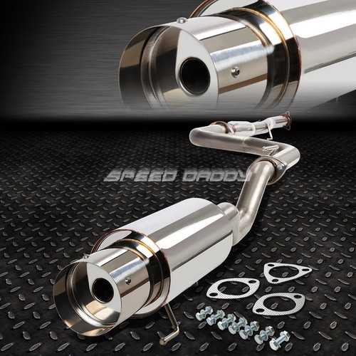 FOR 92-00 HONDA CIVIC 2/4DR S.STEEL 4.5"ROUND MUFFLER TIP CATBACK EXHAUST SYSTEM - Foto 1 di 5