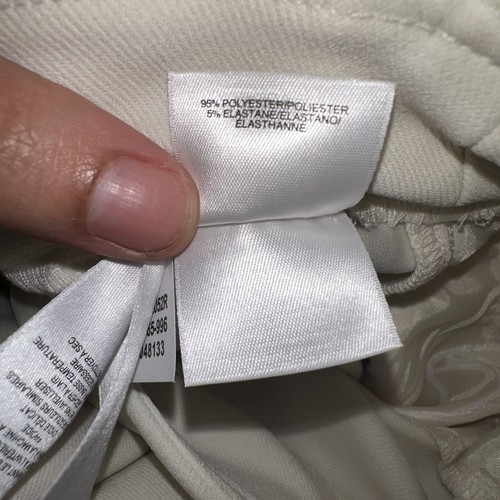 Anne Klein Bootcut Pants Womens XL Off White Stretch Straight Leg Pull-On Spring - Picture 3 of 6