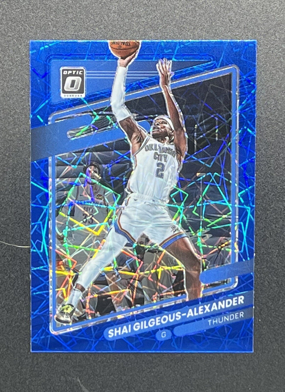 2021-22 Donruss Optic Shai Gilgeous-Alexander Blue Velocity Parallel NBA Card - OKC Thunder SGA