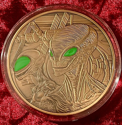 5 Oz Copper Round .999 Alien Colorized Reverse Proof Glow in Dark! In ...