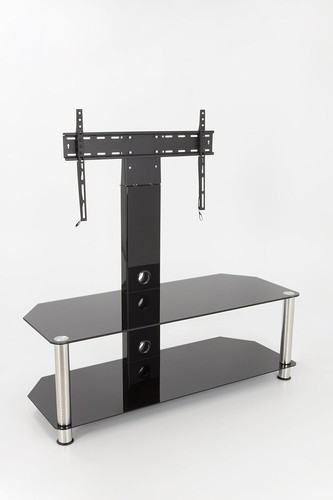 Mahara TV Media Floor Stand & Shelfs VESA Black Bracket & Black Glass up to 55" - Picture 3 of 7