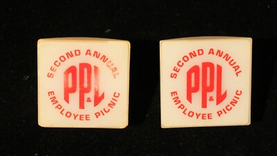 PAIR OF VINTAGE PP&L NITE LIGHTS SECOND ANNUAL EMPLOYEE PICNIC