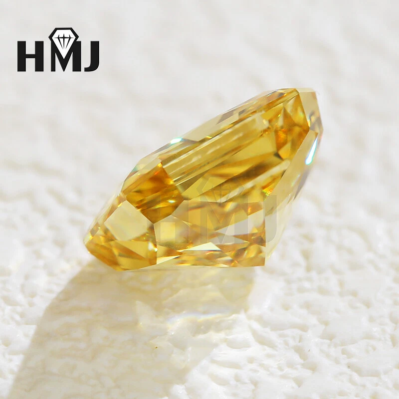 Ice Cut High Quality Carbon Diamond Yellow CZ Radiant 5A+ Cubic Zirconia Stone - Изображение 4 из 4