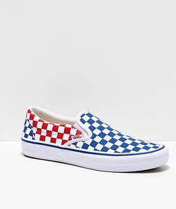 vans checkerboard red and blue