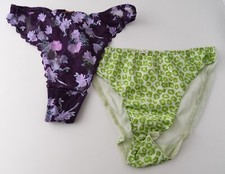 2 NEW Secret Treasures TRUE VTG Y2K Satin Brief  Thong Panties Lot LARGE