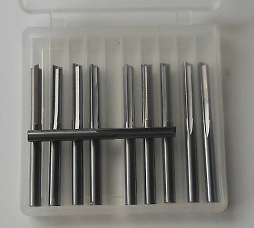 10 pezzi 3,175 mm x 2 mm x 22 mm 2 frese estremità flauto dritte CED 2,0 mm CEL 22 mm - Foto 2 di 10