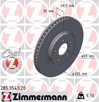 Zimmermann 2X Bremsscheiben Vorne BelüFtet Beschichtet FüR Hyundai Tucson NX4A