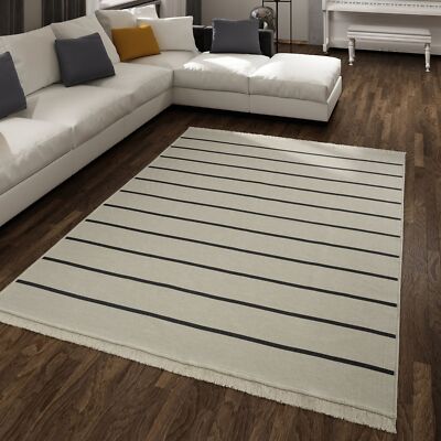 Wohnzimmer Teppich Esszimmer Waschbar Skandinavisches Design Fransen Wendeteppic