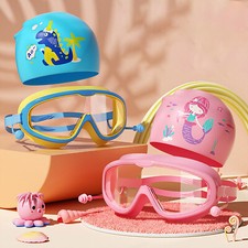For Kids Swimming Goggles Silicone Cap Anti-Fog Leak Proof Swimming Equipment