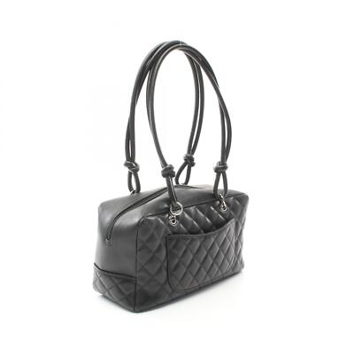 CHANEL Cambon line bowling Shoulder Bag A25171 leather Black