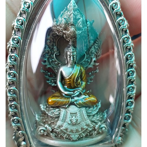 Buda Cubierta Naka Color Bronce Blanco Phra Wimuttisuk Tewanakarach Amuleto Tailandés - Imagen 6 de 21