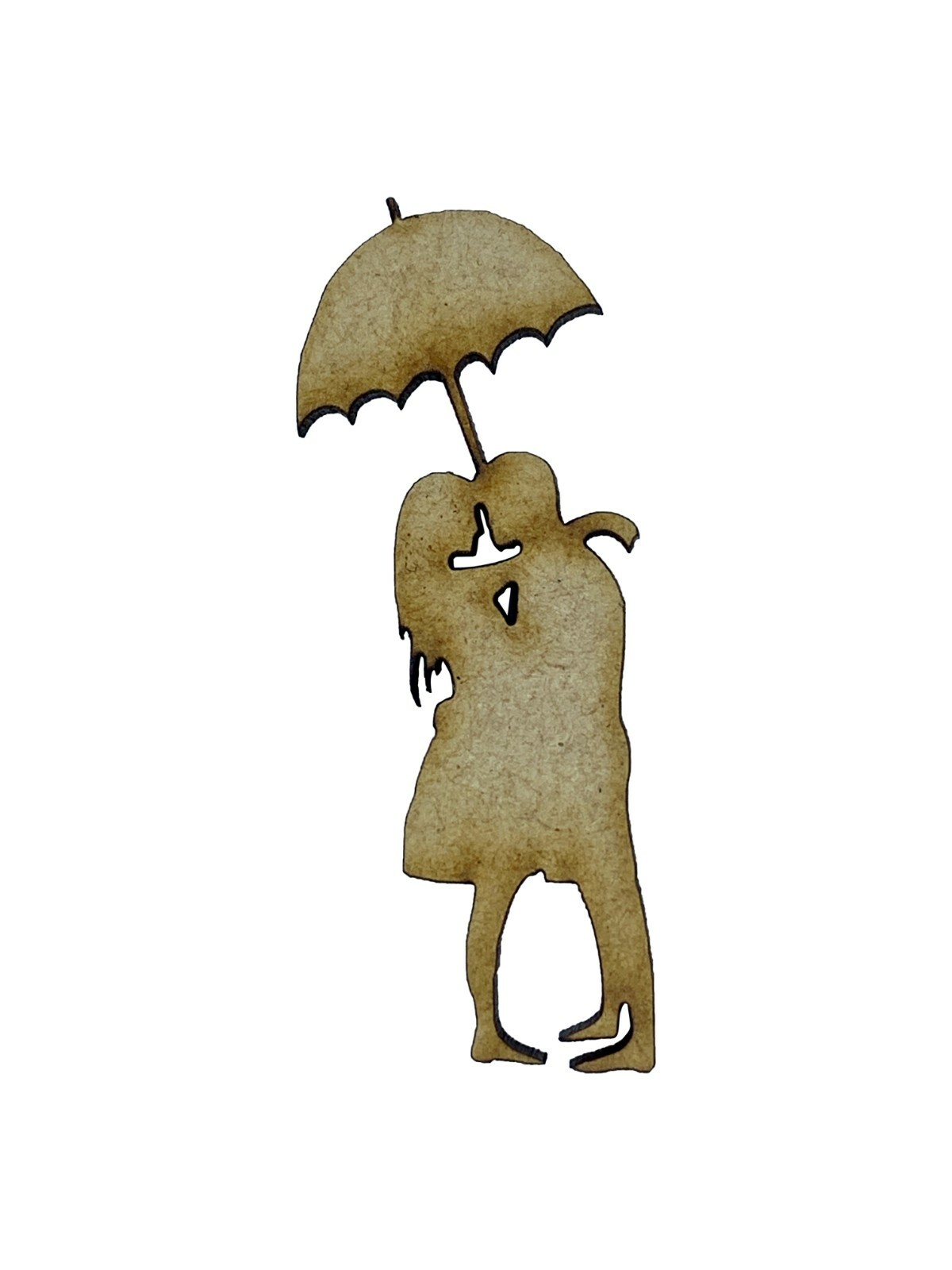 6x Couple Under Umbrella Love 6cm Wood Craft Embelishments Laser Cut Shape MDF