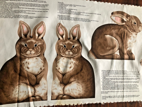 Sewing Fabric Panel with FOUR Realistic Looking Bunnies Appliques are suggested. - Picture 4 of 4